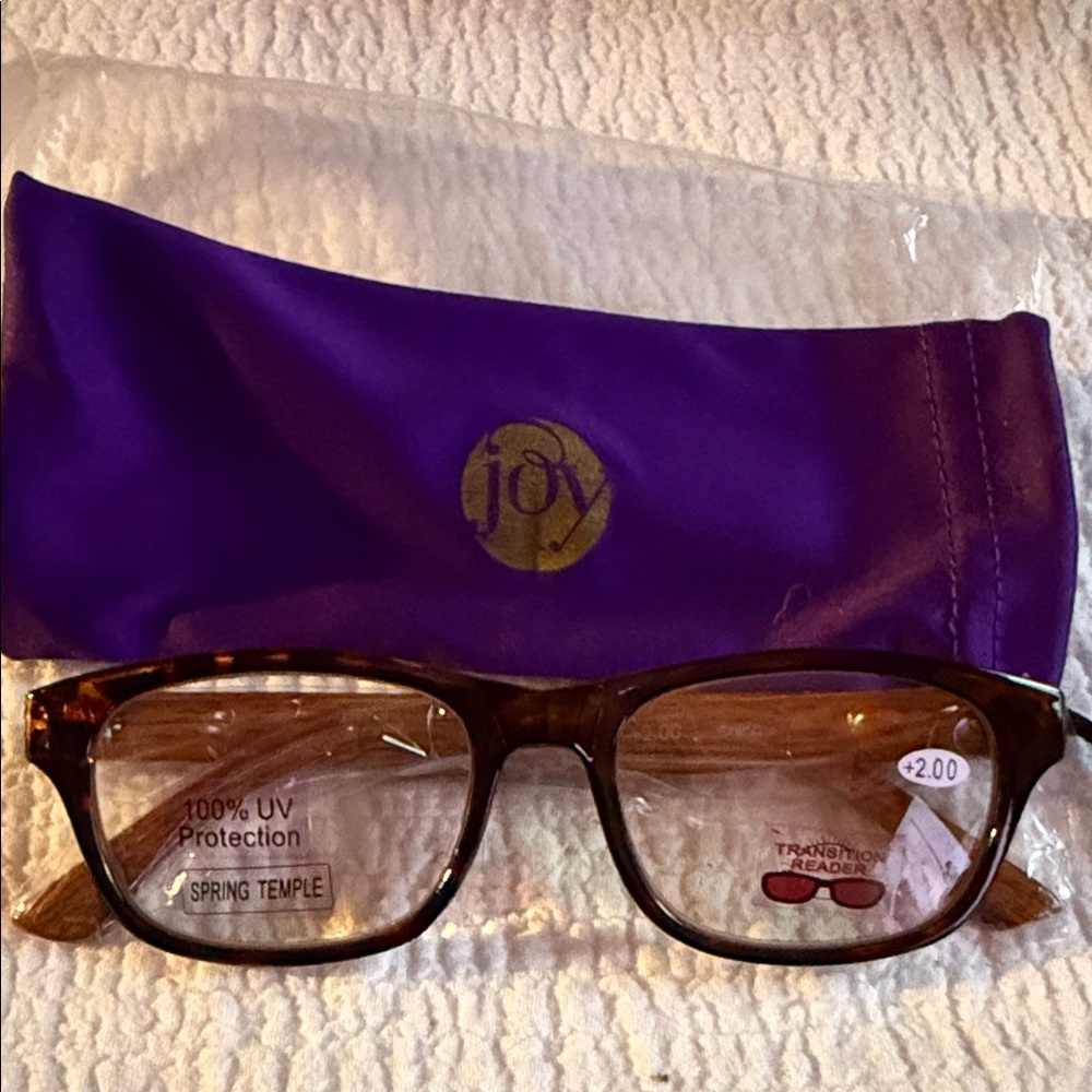 Joy Mangano Tortoise Shell Glasses with Purple Case
